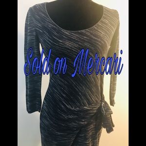 Max Studio Fitted Dress w/Side Bow Wrap